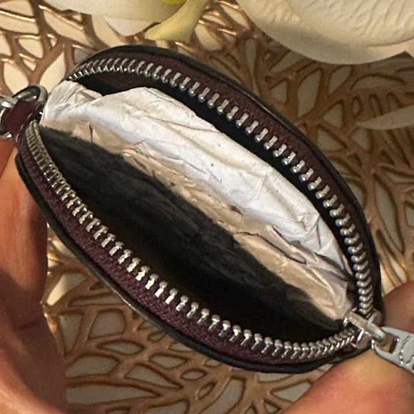 NWT Coach Black Floral Coin Pouch - Picture 11 of 13